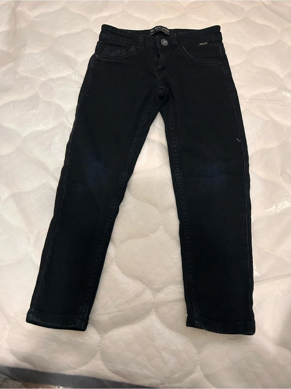Kids Black Straight-Leg Jeans